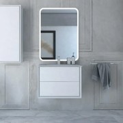 Mobile da bagno sotto lavabo Bellagio bianco opaco laccato L 70 x H 48 x P 46 cm 2 cassetti, lavabo non incluso