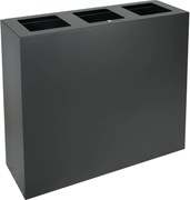 Pattumiera per Raccolta Differenziata 3 Scomparti Capacità 180 lt 90x30x80 cm in Acciaio Antracite...