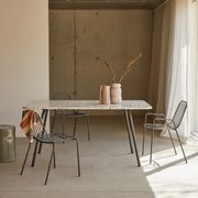 Tikamoon - Tavolo rettangolare in terrazzo alla veneziana premium e metallo 160 Elio brown