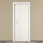 Porta interna a battente City in legno colore bianco, L 80 x H 210 cm, apertura reversibile