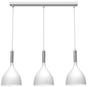 Lampadario a sospensione con filo NOAK 3xE27/15W/230V bianco/cromo