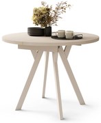 ALMO Beige/gambe beige - TAVOLO ROTONDO ALLUNGABILE CON GAMBE A Y LOFT / INDUSTRIALE PER SALONE / SALA DA PRANZO