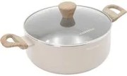 Casseruola 24 cm taupe scritta Cooking Therapy con coperchio