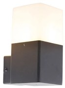 Lampada da parete per esterni nera con diffusore opalino bianco IP44 - Denmark
