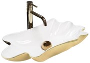 Lavabo da appoggio REA Sea White Gold + Tappo Click-Clack