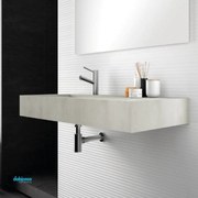 Lavabo Top "Savini Due" In Hpl Da 100 Cm C/Vasca a Sx Beton