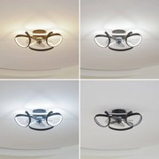 Lindby Ventilatore da soffitto a LED Lomata, nero, silenzioso, Ø 23 cm