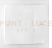 Plafoniera dritta e curva bianca 2 luci attacco e27 40x11,3x40cm