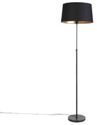 Lampada da terra nera con paralume nero 45 cm regolabile - Parte