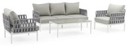 CASCADA - salotto outdoor con struttura in alluminio grigio chiaro, antracite o naturale