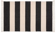 Tappeto da bagno in cotone riciclato nero e beige , 50 x 80 cm Kasi - Wenko