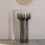 Lavabo Freestanding Con Scarico a Terra 45 Cm Lullaby "Icon Clear" Quarzo Fumè