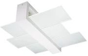 Plafoniera da Soffitto in Legno e Vetro 2xE27 FENIKS 2 da Interno Colore del corpo Bianco