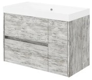 Mobile sottolavabo e lavabo Portofino grigio antico in mdf L 80 x H 51 x P 40 cm 1 vasca, 1 anta 2 cassetti