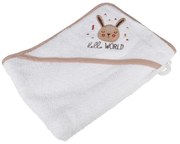 Asciugamano con cappuccio da bambini bianco in cotone 75x75 cm Forest – Bébé Douceur