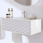 Mobile sottolavabo e lavabo Neo per vasca centrale bianco 3d L 90 x H 32 x P 48 cm