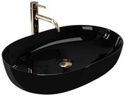 Lavabo da appoggio in ceramica Rea CLEO Black