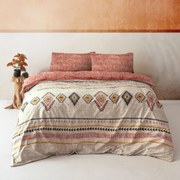 Biancheria da letto singola in cotone Renforcé color mattone/beige 140x200 cm Felix - Mijolnir