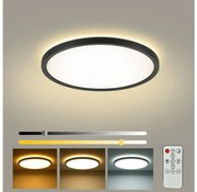 Brilagi - Plafoniera LED dimmerabile ULTRA SLIM LED/18W/230V Ø 30 cm nero + telecomando