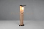 Ardila palo da esterno alluminio nero con effetto legno e vetro tra...