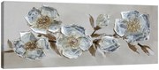 Dipinto su tela Fiori metallici, multicolore 65 x 150 cm