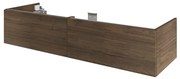 Mobile da bagno sospeso sotto lavabo L 150 x H 32 x P 48 cm noce, 3 ante Neo, Maniglie acquistabili separatamente