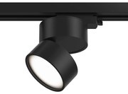 Faretto Per Binario Tondo Orientabile Onda In Metallo 12W Nero 1 Luce Calda