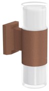 Applique Cilindrica Bidirezionale Corten IP54 con 2 basi GU10
