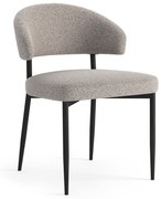 IRIS Beige Caffelatte (tessuto Monza 60) - MODERNA SEDIA IMBOTTITA BOUCLÉ PER SALONE/SALA DA PRANZO LOFT