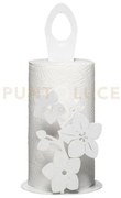 Porta rotolo da cucina fior di loto bianco marmo