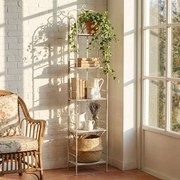 Scaffale 5 piani stile provenzale in ferro verniciato