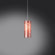 Sospensione Moderna A 1 Luce Pois In Polilux Bicolor Rosa Metallico Made In Italy