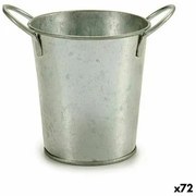 Vaso Secchio Argentato Zinco 16 x 12 x 11 cm (72 Unità)