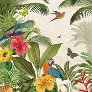 Salvadori Arte tela stile tropicale dipinta a mano "Parrot paradise " mis 50 x 50