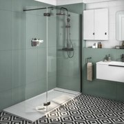 Walk-in neo L 160 x H 200 cm, vetro 8 mm vetro senza finitura / trasparente nero