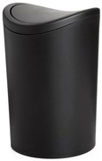 Pattumiera bagno in polipropilene nero 6 Lt con coperchio basculante