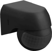 Sensore PIR per movimento e crepuscolare 180° IP44 nero