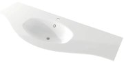 Lavabo da incasso sottopiano d'appoggio rettangolare L 138 x H 16 x P 52 cm in resina bianco