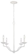 Lampadario Classico Annie Acciaio Bianco Gesso 4 Luci E14