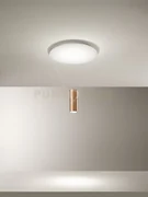Plafoniera hang in metallo verniciato bianco con cilindro sospeso b...