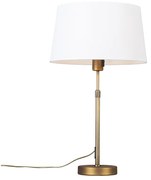 Lampada da tavolo bronzo paralume bianco 35cm regolabile - PARTE