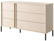 SALDI -  Comò 6 cassetti Con LED Beige - ELYNIA