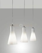 Diana lampadario a sospensione metallo cromato e vetro bianco 3 luc...