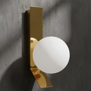 APP1758-1W Applique da parete in oro spazzolato/bianco