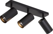 Plafoniera moderna nera 3 luci GU10 70mm - Jeana Luxe