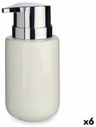 Dispenser di Sapone Bianco Argentato Metallo Ceramica 300 ml (6 Unità)