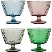 Set 4 coppette gelato in vetro colorato Tahiti