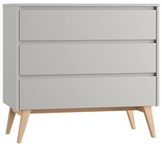 Cassettiera bassa grigia per bambini 100x52,5 cm Swing - Pinio