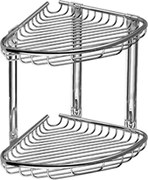 Kamalu - Portaspugna a doppio ripiano in acciaio inox finitura lucida | ALPI-G70