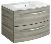Mobile sottolavabo e lavabo Image per vasca centrale rovere grigio L 70 x H 48 x P 48 cm 2 cassetti